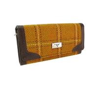Glen Appin Harris Tweed LB2000 - Portafoglio pieghevole da donna, 130 Overcheck senape, Borsetta