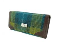 Glen Appin Harris Tweed LB2000 - Portafoglio pieghevole da donna, Colore 114 Blu/Verde, S, casual