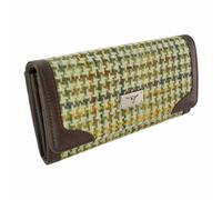 Glen Appin Harris Tweed LB2000 - Portafoglio pieghevole da donna, colore 149 verde e marrone con denti di cane