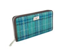 Glen Appin Harris Tweed LB2100 - Portamonete grande con cerniera, colore: 145 verde acqua / blu