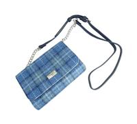 Glen Appin Harris Tweed 'Strathy' Portafoglio Borsa a Spalla, 129 Azzurro a quadri, S, Contemporaneo