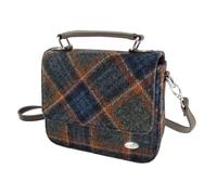 Glen Appin Harris Tweed Thurso LB1214 - Borsa a tracolla con manico superiore, Col 127 Grigio Ruggine Check, M