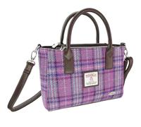 Glen Appin Harris Tweed Tote Handbag LB1228 Brora (colore 146 viola e menta), Colore 146 viola e menta, s