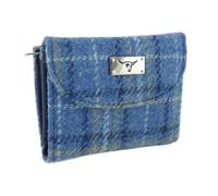 Glen Appin of Scotland Portafoglio corto Glen Appin Harris Tweed Jura a quadri azzurri, A quadri azzurri, Etichettalia unica