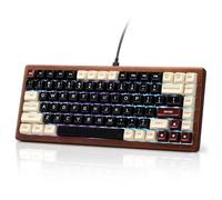 GLENCREAG WK84 - Tastiera meccanica in legno con cavo USB-C, layout 75%, 84 tasti, retroilluminazione RGB, interruttori verdi sostituibili a caldo, programmabile QMK/VIA, per giochi e digitazione