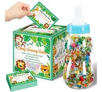 Glenmal Set regalo per baby shower, 52 pezzi, biberon grande per doccia, gioco indovina quante caramelle decorazioni per rivelare il genere (animali della foresta)
