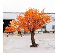 Glenmi Acero Rosso Artificiale, Fogliame Realistico, Forma del Tronco Naturale, Nessuna Cura necessaria - Aggiunge Bellezza Naturale agli spazi Interni Senza alcuna Manutenzione(3.5mx3m)