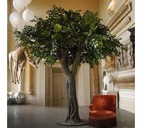 Glenmi Albero di Banyan Verde Artificiale - Pianta Finta con Foglie di Seta realistiche, Non appassisce mai, Resistente allo sbiadimento for Una Bellezza duratura della casa(1.5mx1.5m)