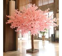 Glenmi Bellissimo Albero di ciliegio Artificiale Rosa, Bellezza Che Non Richiede Manutenzione Tutto L'Anno, Fiori Rosa Vivaci e Design a Strati, Ideale Come centrotavola(3.5m*3.5m)