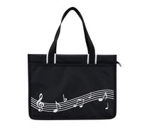 Glenmi Borsa a tracolla con note musicali for pianoforte - Borsa a tracolla in nylon impermeabile con tema musicale - Borsa della spesa riutilizzabile multiuso(B)