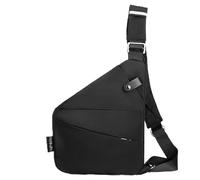 Glenmi Borse flessibili personali, borsa a tracolla antifurto sottile e sicura, borse a tracolla casual impermeabili for l'uso quotidiano, for uscire, in città, antifurto, vita(Black,Left)