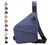 Glenmi Borse flessibili personali, borsa a tracolla antifurto sottile e sicura, borse a tracolla casual impermeabili for l'uso quotidiano, for uscire, in città, antifurto, vita(Blue,Right)