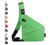 Glenmi Borse flessibili personali, borsa a tracolla antifurto sottile e sicura, borse a tracolla casual impermeabili for l'uso quotidiano, for uscire, in città, antifurto, vita(Green,Right)