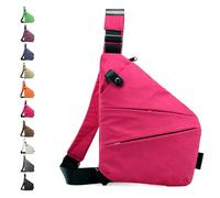 Glenmi Borse flessibili personali, borsa a tracolla antifurto sottile e sicura, borse a tracolla casual impermeabili for l'uso quotidiano, for uscire, in città, antifurto, vita(Pink,Right)