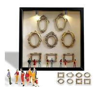 Glenmi Cornice for scatola portaombrelli fai-da-te con mini silhouette da museo con mini cornici e figurine dorate, display di memoria personalizzato for celebrare il tuo stile(BlacK)