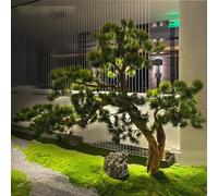 Glenmi Decorazione Artificiale con Bonsai di Pino | Bonsai di Pino Finto | Regalo Feng Shui for Armonia e Fortuna | Decorazione for Studio Interno o vestibolo Esterno(3ft)