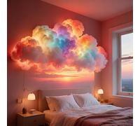 Glenmi Decorazioni con luci a LED Thundercloud alimentate tramite USB fai-da-te, luci a nuvola da soffitto in cotone 3D a caccia di sincronizzazione musicale, kit ambientale con fulmini(200cm)