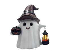 Glenmi Lanterna Fantasma Decorativa for Halloween, Decorazione for Esterni for la casa, Luce Notturna, Piccole Statue di Fantasmi, Zucca Impermeabile for Esterni, Lanterne(A,Solar Energy)