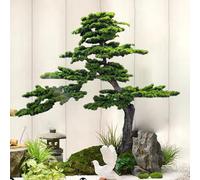 Glenmi Pino Artificiale, pianta Finta Che Non necessita di Acqua, con Una Delicata consistenza Verde Intenso, rappresenta Armonia e Nobile Realizzazione for la scrivania di casa o dell'ufficio.(7ft)