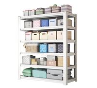 Glenmi Scaffale for libri in ferro battuto for la casa Scaffale da pavimento multistrato Valigetta for bambini Scaffale for libri for studenti Deposito for soggiorno, Scaffalature(120X30CM,6-Tier)