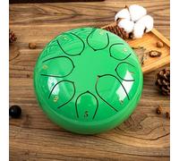 Glenmi Tamburo in Acciaio: Strumento a percussione Musicale a 8 Toni, Tamburo Antipioggia for Esterni, for familiari e Amici for la guarigione Sonora, Meditazione, Yoga(Green,4.5in)