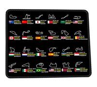 Glenmi Tappetino for mouse con calendario gare F1 2026, base antiscivolo e bordo cucito, resistente all'usura, lavabile, ottimo regalo for gli appassionati di F1(A,210x260mm)