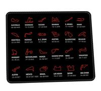 Glenmi Tappetino for mouse con calendario gare F1 2026, base antiscivolo e bordo cucito, resistente all'usura, lavabile, ottimo regalo for gli appassionati di F1(C,285x320mm)