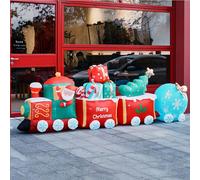 Glenmi Trenino Gonfiabile di Natale con luci LED Integrate, Decorazioni Natalizie gonfiabili, Materiale in Poliestere 210D, for Feste, Vacanze, Giardino, Prato, Cortile, Decorazioni(Blue)