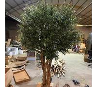 Glenmi Ulivo Artificiale, Grande pianta realistica, Foglie e Frutti Naturali, Aspetto Fresco Tutto L'Anno, Nessuna Manutenzione, Facile da Montare for spazi Domestici/Commerciali(2.5mx2m)