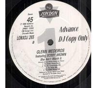 Glenn Medeiros - She ain't worth it (no compromise mix, UK, 1990, feat. Bobby Brown) / Vinyl Maxi Single [Vinyl 12'']