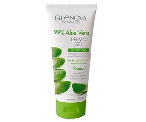 Glenova Cosmetics Dermo Gel Multiattivo 99% Aloe Vera Dermatologicamente Testato Senza Conservanti ne Profumazione - Flacone da 200ml