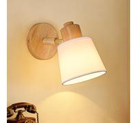 Gleonlux Applique da Parete Interno Vintage, Lampada da Muro Legno Industriale Retrò Interni E14, Applique Parete Rustici Nordic per camera letto soggiorno scala,nessuna lampadina Regolabile