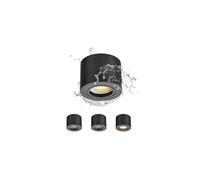 Gleonlux Faretto da Soffitto LED Nero IP44, Faretto LED Interno Dimmerabile 3CCT 5W 230V 3000K/ 4000K/ 6500K, Faretti da soffitto Impermeabile Moderna Alluminio Ø80x60mm per Modulo LED, Set di 4