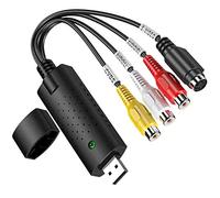 GLER - Convertitore da VHS a digitale, adattatore video USB 2.0 con acquisizione audio, supporto NTSC, PAL, SECAM, scheda di acquisizione audio/video per Windows 2000, XP e Vista