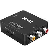 GLER Convertitore video da a HDMI, AV a HDMI, 1080P Mini composito CVBS AV a HDMI, adattatore video audio supporta PAL/NTSC con USB per TV/PC/PS3/PS2/STB/Xbox VHS/VCR/lettori DVD Blue-Ray