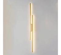 GLETSF 39.4" Ultra-Thin Long Strip Wall Light, Linear Brass Wall Sconce with Acrylic Shade, Modern LED Wall Lamp, Copper Bedside Wall Lights, Black Indoor Wall Washer Lamps for -Copper