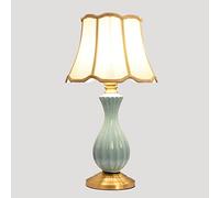 GLETSF 50Cm New Creative Decoration European Copper Desk Light Ceramic Table Lamp E27 Creative Bedside Table Night Light for Villa Bedroom Homestay Hotel Lobby Exhibition Hall D