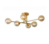 GLETSF 6-Lights Chandelier,Boutique Decoration Magic Bean Molecular Ceiling Light Classic Vintage Brass Pendant Light Fixture for Kitchen Bedroom Flushmount-Copper. 4 Light-Copper.-6 Light