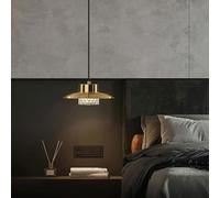GLETSF American Retro Creative Hanging Lamp Light Luxury Acrylic Copper Lighting Fixture/Post- G9 Base Single Head Pendant Light/Bedroom Bedside Study Restaurant Decoration Chan