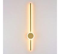 GLETSF Applique da Parete Moderna a Striscia Lunga, dimmerabile, a LED, lineare, con Telecomando, Ideale per Interni, Soggiorno, Illuminazione Minimalista, 25 W 100 cm, Oro - 21 W 8,Gold-21w 80cm