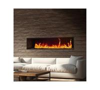 GLETSF Caminetto Decorativo 3D Atomizzante da Incasso Moderno Elettrico Decorativo, 5 Fiamme Luminose, Timer E Telecomando-S