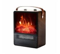 GLETSF Caminetto Decorativo, Piccolo Termocamino Elettrico con Maniglia, Spazio Portatile con Effetto Fiamma Realistico 3D, Doppia Protezione di Sicurezza