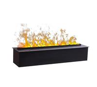 GLETSF Camino A Vapore Acqueo 3D con Umidificatore, Simulazione di Fiamma, Camino Elettrico A Parete con Telecomando, 59/70,8 Pollici, Acciaio Inossidabile-Black-180cm