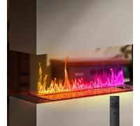 GLETSF Camino A Vapore Acqueo 3D - Umidificatore Elettrico A Nebulizzazione con App/Telecomando E Riempimento Automatico dell'Acqua, Pannello Ultrasottile-7colorsremotecontrol-700mm