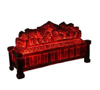 GLETSF Camino Decorativo con Ceppi Elettrici Indipendenti, Moderno Camino in Resina Finta con Fiamme A LED E Braci.