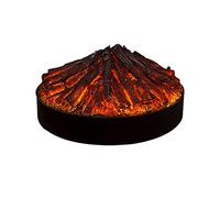 GLETSF Camino Elettrico A Legna Rotonda, Camino per Arredamento, Letto di Braci Analogico con Braci, Diametro 31 Pollici, Inserto Riscaldante per Legna, Camino Interno