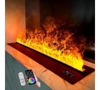 GLETSF Camino Elettrico A Vapore Acqueo 3D con Telecomando, Controllo Touch E App, Design da Incasso, Riempimento Automatico dell'Acqua, Umidificatore con Colori, Funzione Timer-80cm/31.5inch