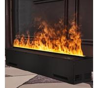 GLETSF Camino Elettrico A Vapore Acqueo con Umidificatore E Fiamma Atomizzata 3D, Pannello Ultrasottile da 3 Mm, Senza Riscaldatore - Ideale per La Decorazione di Casa, Ufficio -1200mm