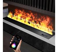 GLETSF Camino Elettrico A Vapore Acqueo, Decorazione Intelligente con Fiamma 3D, Riempimento Automatico dell'Acqua, Telecomando, Umidificatore - Design Compatto per Casa O Uffic-Multicolorapp-800mm