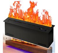 GLETSF Camino Elettrico con Effetto Fiamma 3D, Umidificatore, Riempimento Automatico dell'Acqua, Controllo Tramite App, Telecomando, Controllo Touch per Il Riscaldamento Domesti-50cm/20in